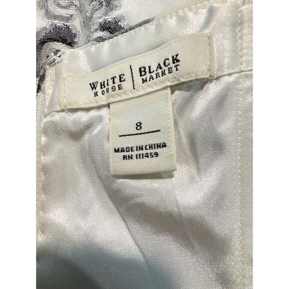 White House Black Market Floral Brocade Corset Bustier Top Size 8 Strapless - Picture 3 of 4